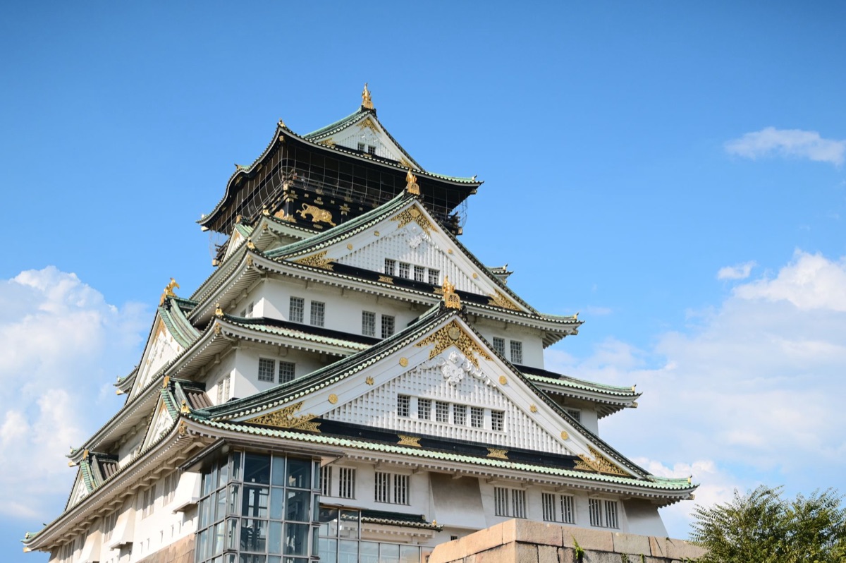 大阪城傳統城門與日本傳統建築