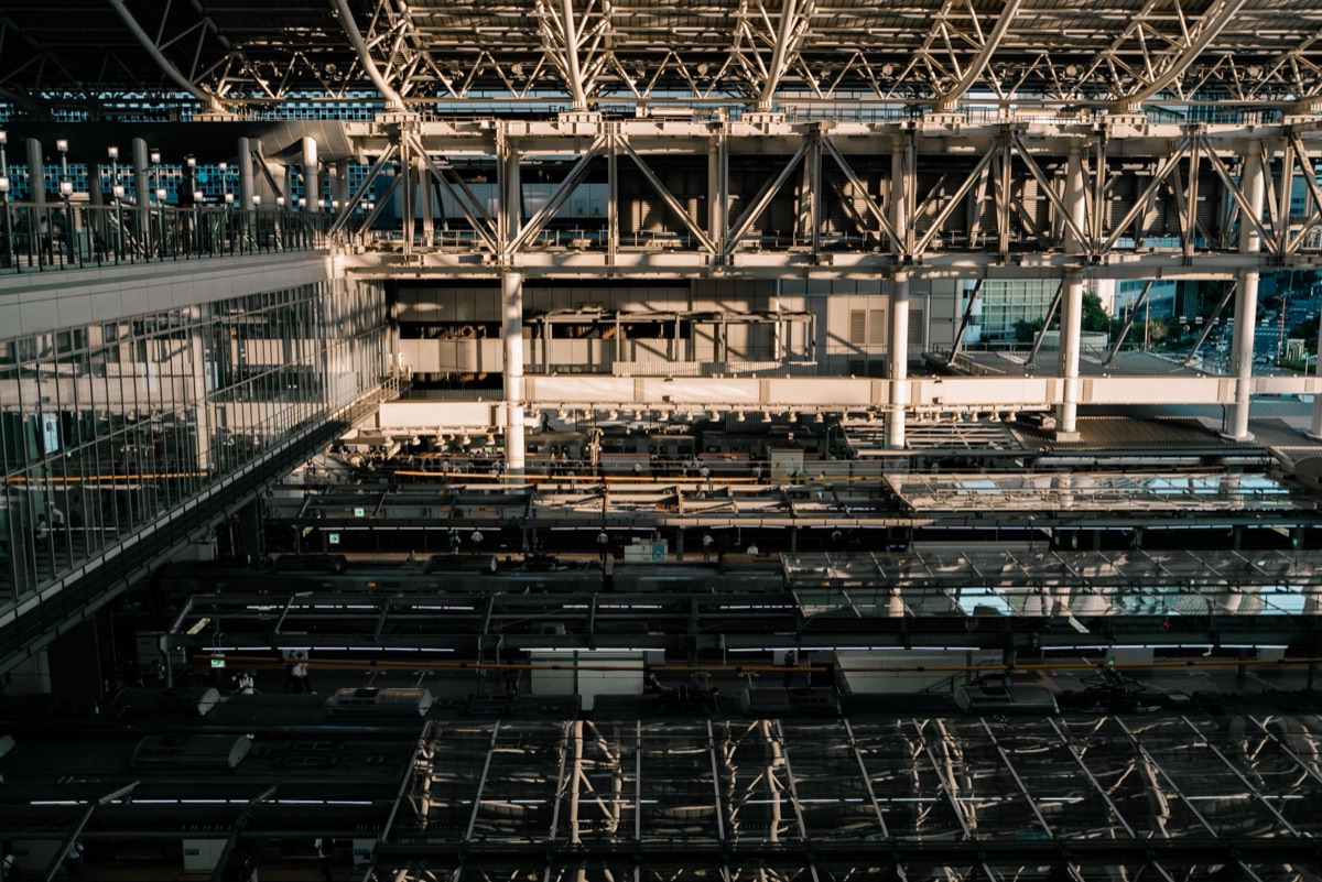 Osaka station with train
