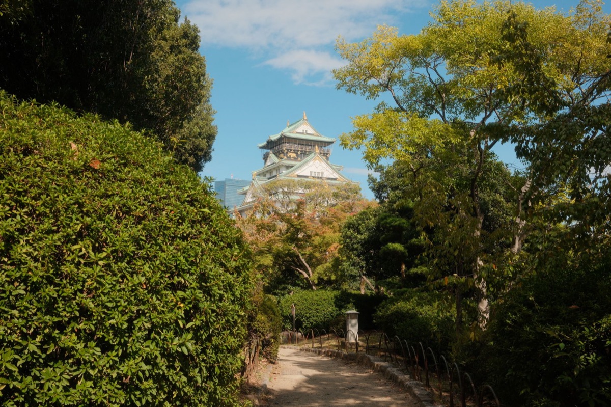 Jardim de um templo em Osaka
