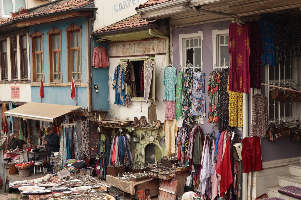 Local market showing historical and modern elements