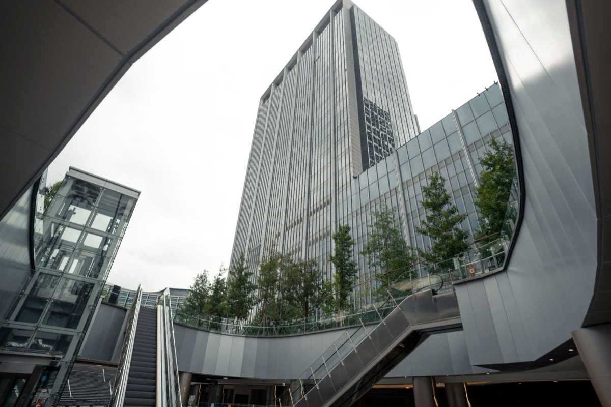 Umeda Sky Building facade, highlighting its modern design and historical significance
