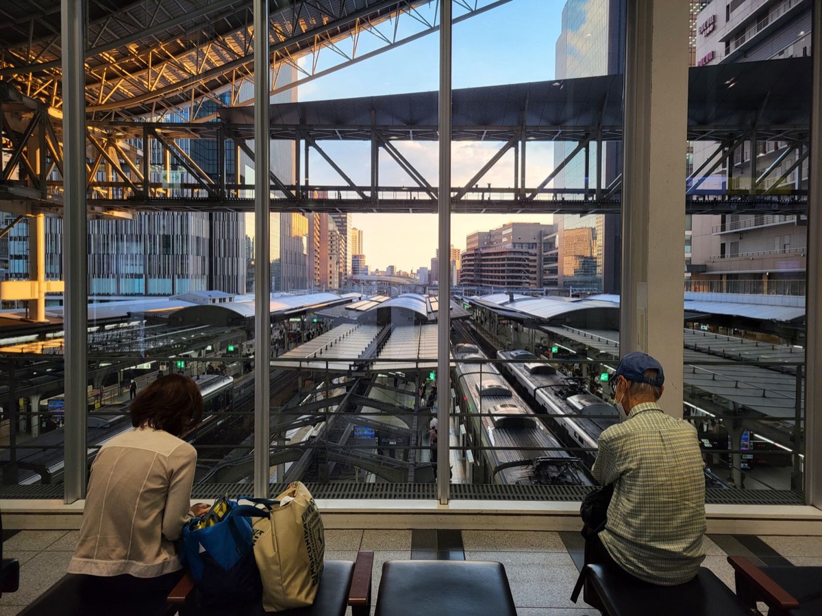 osaka train station entrance with asian customers