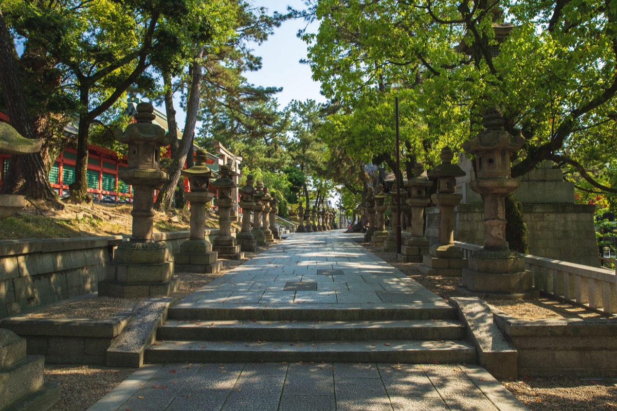 Jardin de temple à Osaka