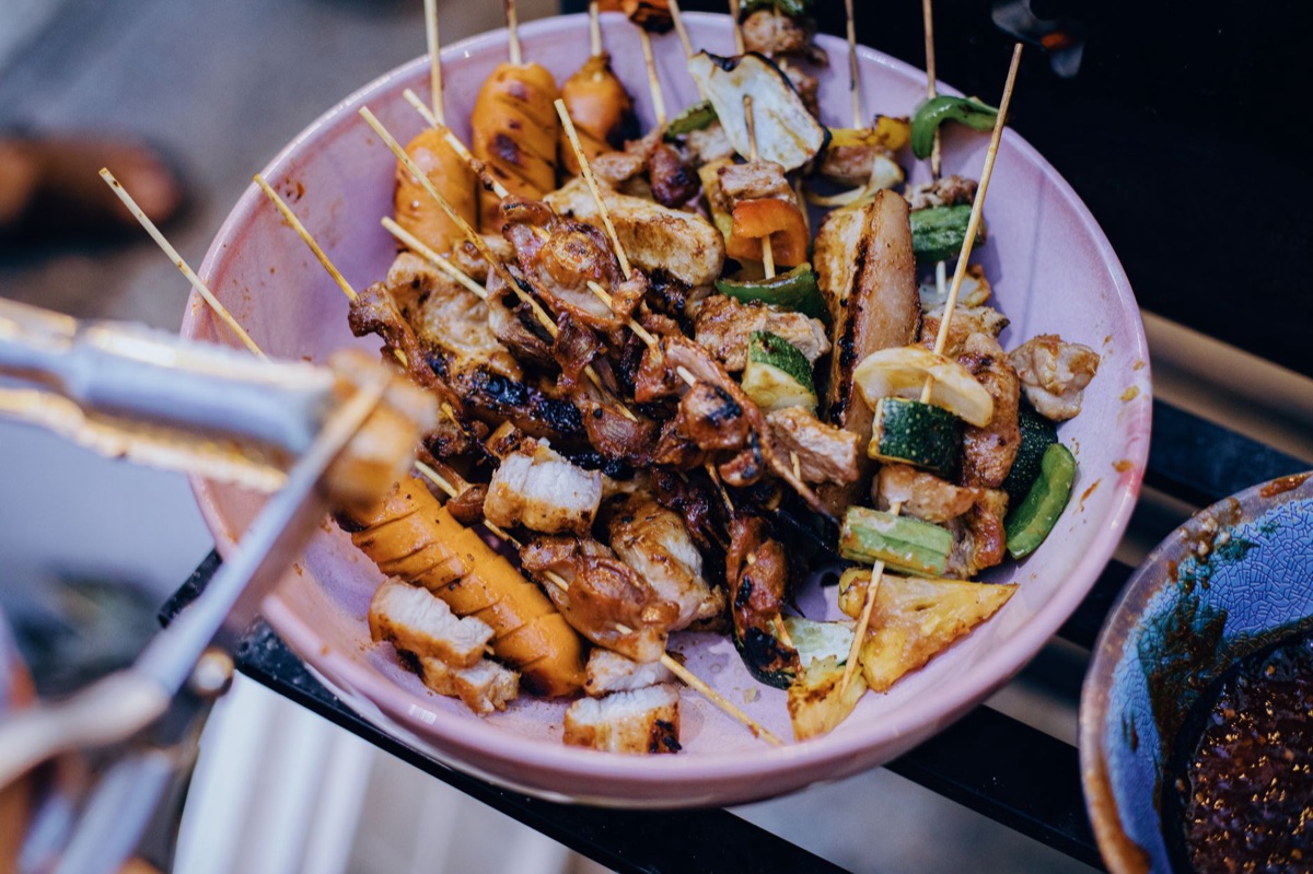 Kushikatsu skewer with simmering sauce